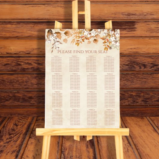 Poster Terracotta Automne Feuilles Mariage Sein Graphique