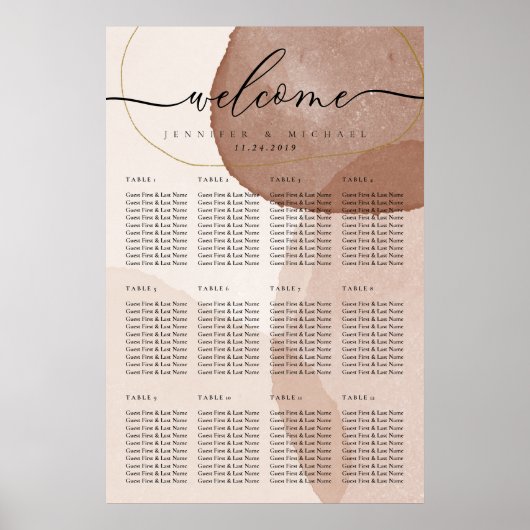 Poster Terracotta Boho Beach Mariage bienvenue (Devant)