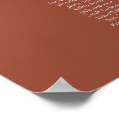 Poster Terracotta Boho Élégant 11 table Seating Chart (Coin)