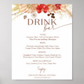 Poster Terracotta Boho Fête des mariées Boho Boissons Men (Devant)