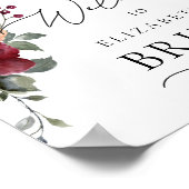 Poster Terracotta Bourgogne Fête des mariées Florale Bien (Coin)