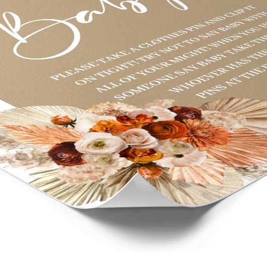 Poster Terracotta brûlé orange boho arc Ne pas dire bébé (Coin)