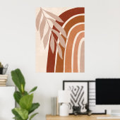 Poster Terracotta Burnt Orange Abstrait Rainbow Wall Art (Bureau à domicile)