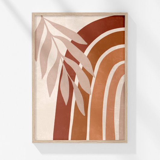 Poster Terracotta Burnt Orange Abstrait Rainbow Wall Art