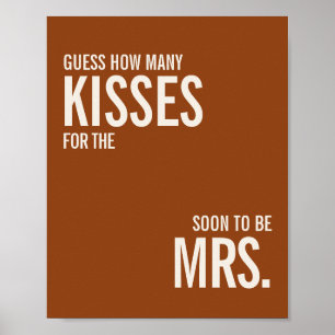 Poster Terracotta Combien de baisers Jeu de Baby Shower M