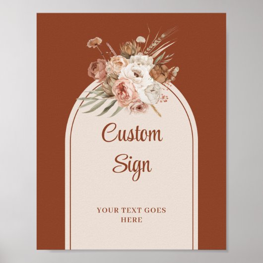 Poster Terracotta de luxe Pampas Sage Boho Arch Personnal (Devant)