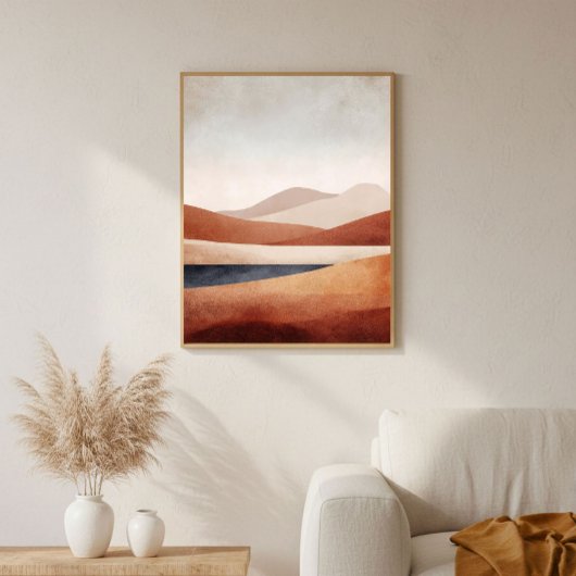 Poster Terracotta Desert Basin Abstract Landscape Decor