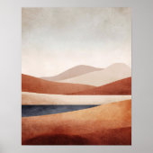 Poster Terracotta Desert Basin Abstract Landscape Decor (Devant)