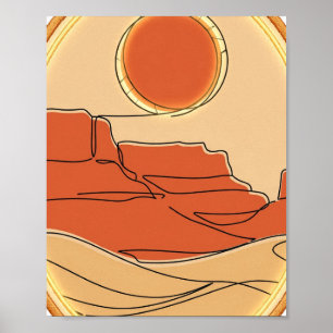 Poster Terracotta Désert Soleil — Art en ligne minimalist