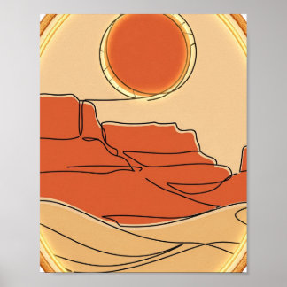 Poster Terracotta Désert Soleil — Art en ligne minimalist