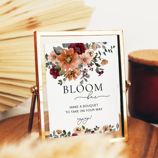 Poster Terracotta Fall Floral Bloom ou Flower Bar