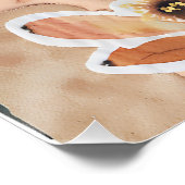 Poster Terracotta Fleur sauvage Russe Boho Mur Art (Coin)