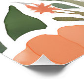 Poster Terracotta Fleur sauvage Russe Boho Mur Art (Coin)