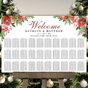 Poster Terracotta Floral Winter Wedding 30 Table Seating