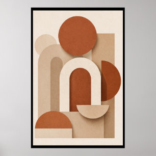 Poster Terracotta Géométrique Minimaliste