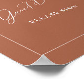 Poster Terracotta Guest Book Mariage Table Signale Décor (Coin)