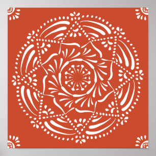 Poster Terracotta Mandala