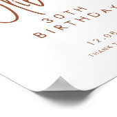 Poster Terracotta manuscrite 30e anniversaire Bienvenue (Coin)