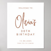 Poster Terracotta manuscrite 30e anniversaire Bienvenue (Devant)