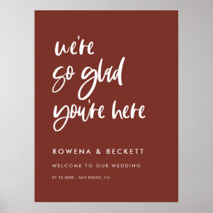 Poster Terracotta moderne et élégante Tellement heureux q