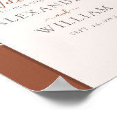 Poster Terracotta moderne Pampas Floral Mariage Accueil (Coin)