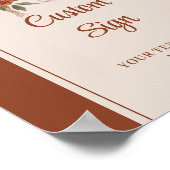 Poster Terracotta moderne Pampas Sage Boho Floral Custom (Coin)