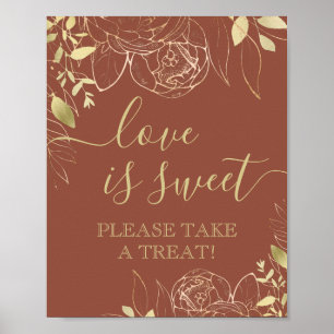 Poster Terracotta & Or Moderne Floral Favoriser Table