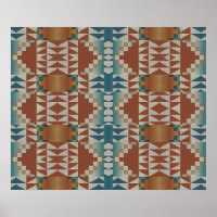 Terracotta Orange Brown Turquoise Bleu Mosaïque Ar