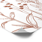 Poster Terracotta Rustic Floral Automne Fleur sauvage Mar (Coin)