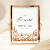 Poster Terracotta Wildflower Mountain Reserved Seat Sign