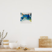 Poster Terrain Abstrait - Bleu (Cuisine)