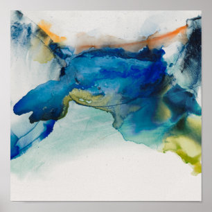 Poster Terrain Abstrait - Bleu