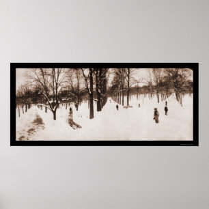 Poster Terrain communal de Boston de neige, photo 1904 de