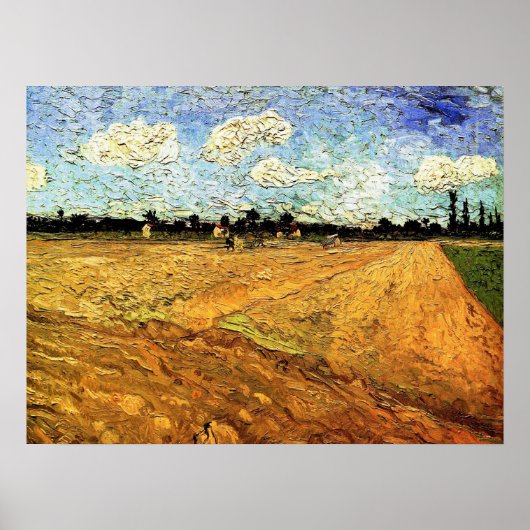 Poster Terrain coulé (les Furrows) par Vincent van Gogh (Devant)