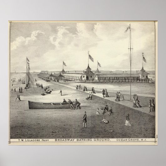 Poster Terrain de baignade de Broadway, Ocean Grove, NJ (Devant)