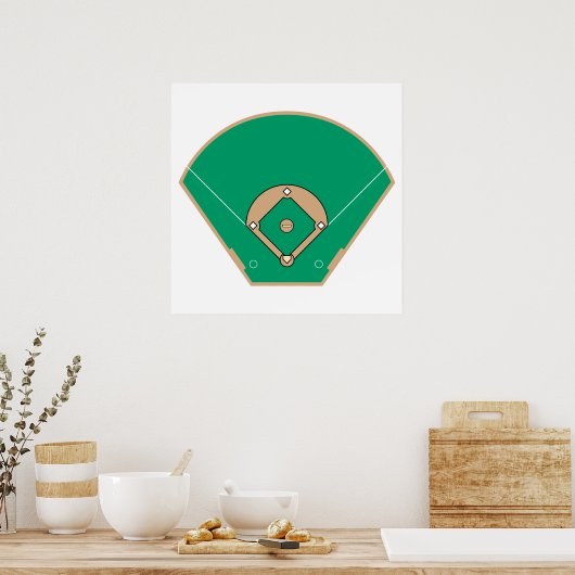 Poster terrain de baseball diamant (Cuisine)