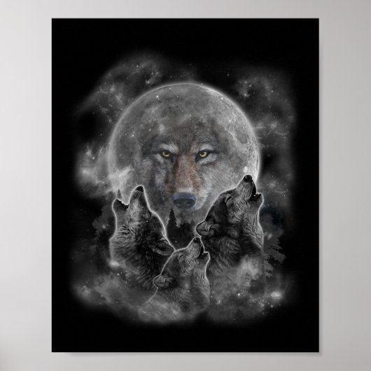 Poster Terrain de chasse au loup gris (Devant)