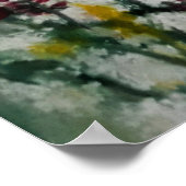 Poster Terrain de fleurs printanières avec des coquelicot (Coin)