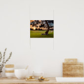 Poster Terrain de golf au coucher du soleil (Cuisine)