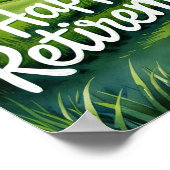 Poster Terrain de golf avec texte Happy Retirez sur vert (Coin)