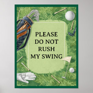 Poster Terrain de golf avec votre propre texte sur le ver