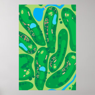 Poster terrain de golf par golf green