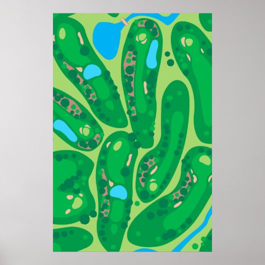 Poster terrain de golf par golf green (Devant)