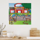 Poster Terrain de jeu scolaire (Cuisine)
