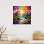 Poster Terrain d'imaginaire coloré (Cuisine)