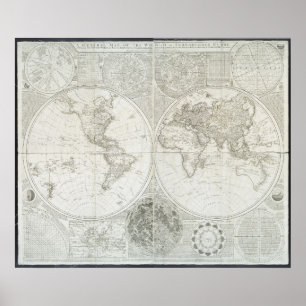 Poster Terraquate Globe de Samuel Dunn 1787