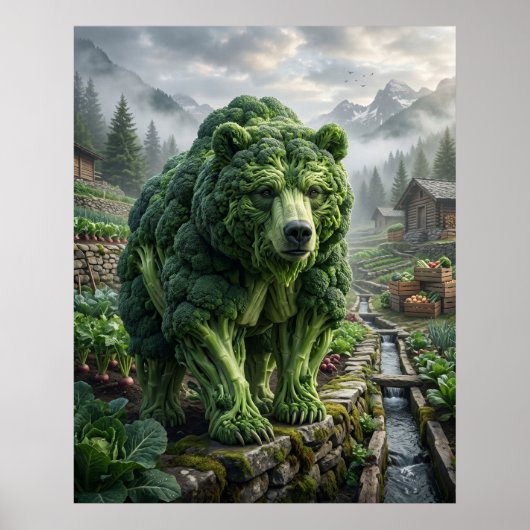 Poster Terrasse Broccoli Bear (Devant)
