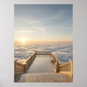 Poster Terrasse Céleste Au-Dessus des Nuages