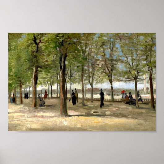 Poster Terrasse dans le jardin du Luxembourg (1886) Van G (Devant)