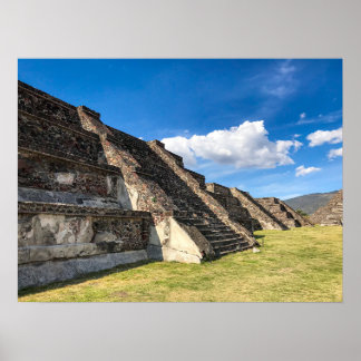 Poster Terrasses en pierre étagées, Teotihuacan